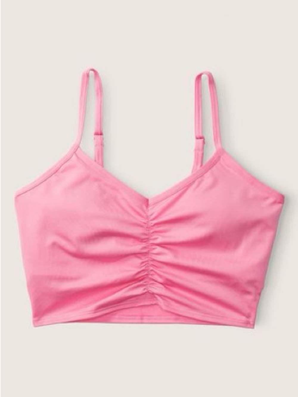 VS PINK || Ultimate Ruched Lined Sports Bra in Dreamy Pink - SZ Small *NWOT*
